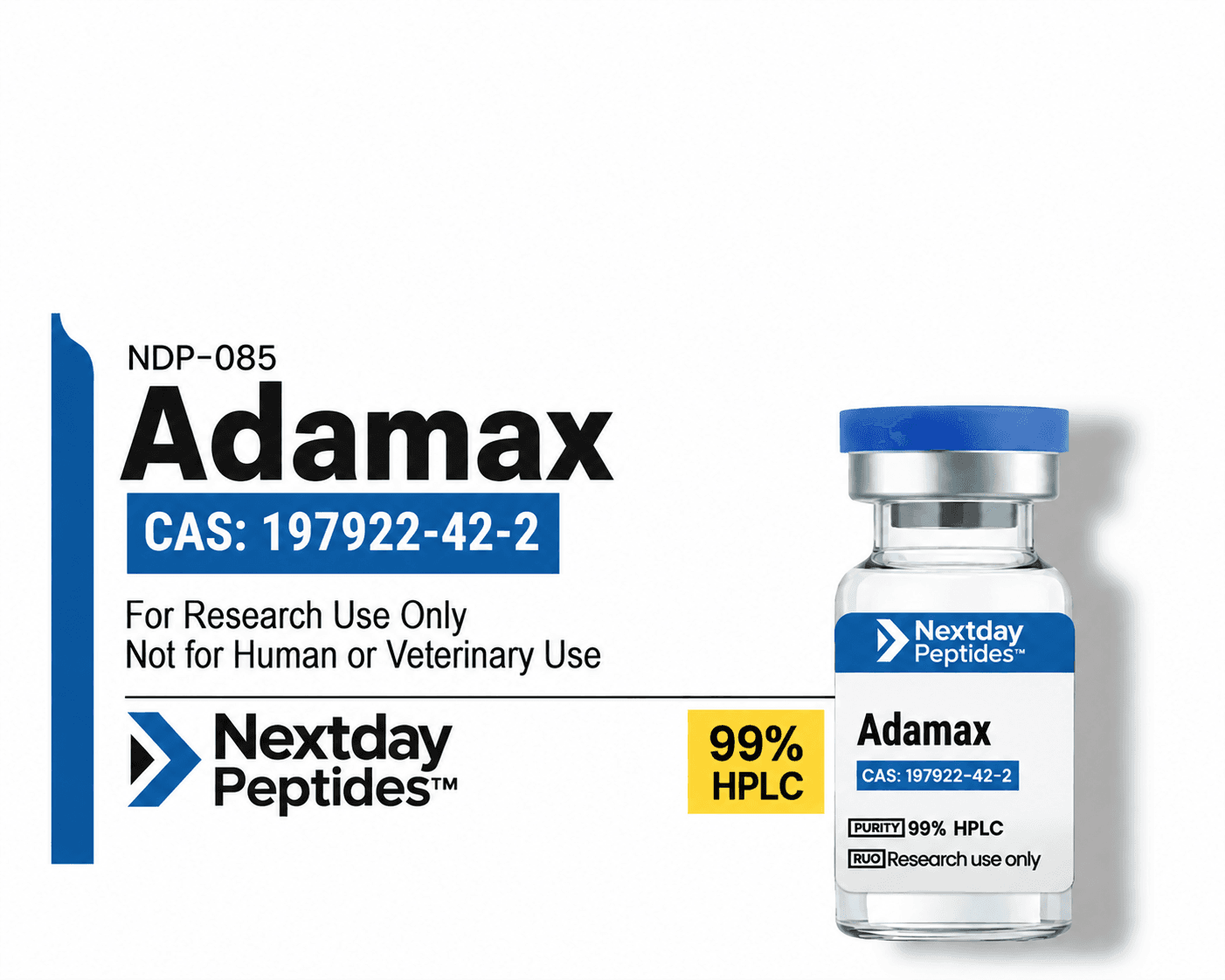 Adamax Research Peptide research peptide — ≥99% HPLC purity — Nextday Peptides, research use only