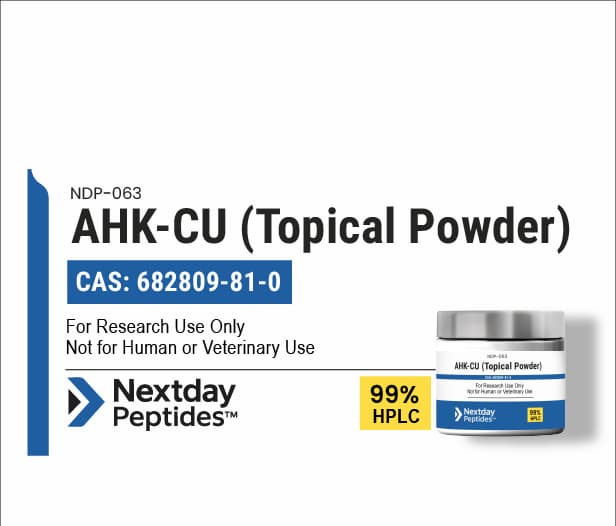 AHK-CU (Topical Powder) research peptide — ≥99% HPLC purity — Nextday Peptides, research use only