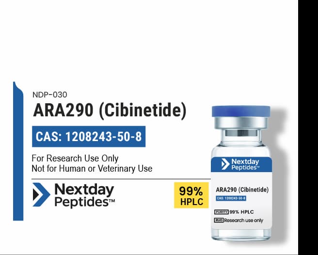 ARA-290 (Cibinetide) research peptide — ≥99% HPLC purity — Nextday Peptides, research use only