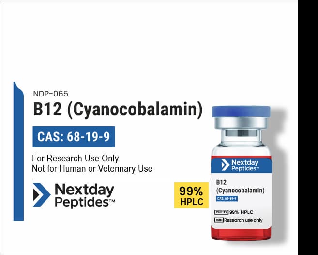 B12 Cyanocobalamin research peptide — ≥99% HPLC purity — Nextday Peptides, research use only