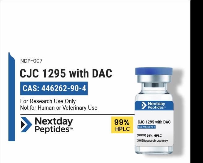 CJC-1295 with DAC research peptide — ≥99% HPLC purity — Nextday Peptides, research use only