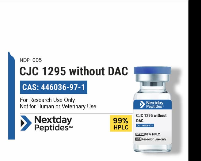CJC-1295 without DAC research peptide — ≥99% HPLC purity — Nextday Peptides, research use only