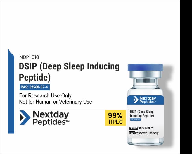 DSIP (Delta Sleep Inducing Peptide) research peptide — ≥99% HPLC purity — Nextday Peptides, research use only