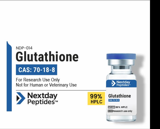 Glutathione research peptide — ≥99% HPLC purity — Nextday Peptides, research use only