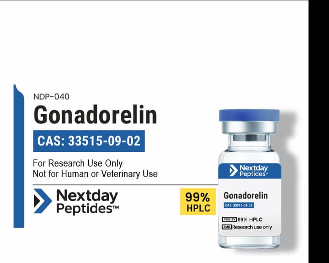 Gonadorelin research peptide — ≥99% HPLC purity — Nextday Peptides, research use only