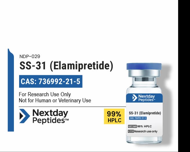 SS-31 (Elamipretide) Research Peptide research peptide — ≥99% HPLC purity — Nextday Peptides, research use only