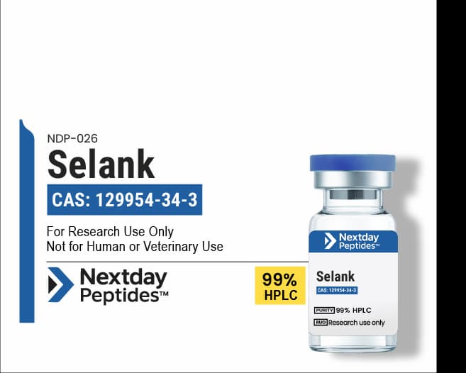 Selank research peptide — ≥99% HPLC purity — Nextday Peptides, research use only