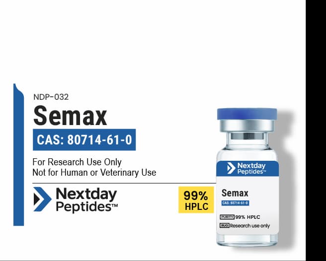 Semax research peptide — ≥99% HPLC purity — Nextday Peptides, research use only