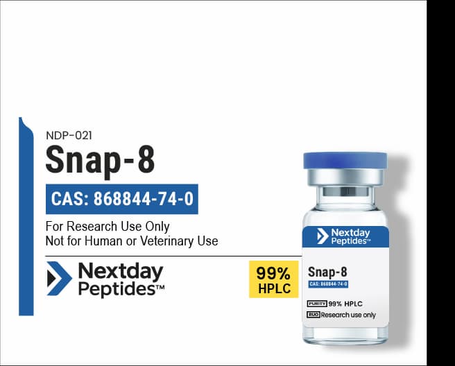 Snap-8 research peptide — ≥99% HPLC purity — Nextday Peptides, research use only