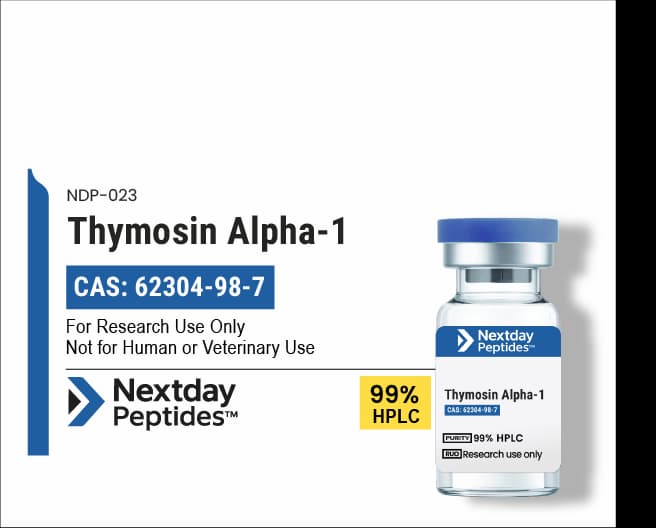 Thymosin Alpha-1 research peptide — ≥99% HPLC purity — Nextday Peptides, research use only