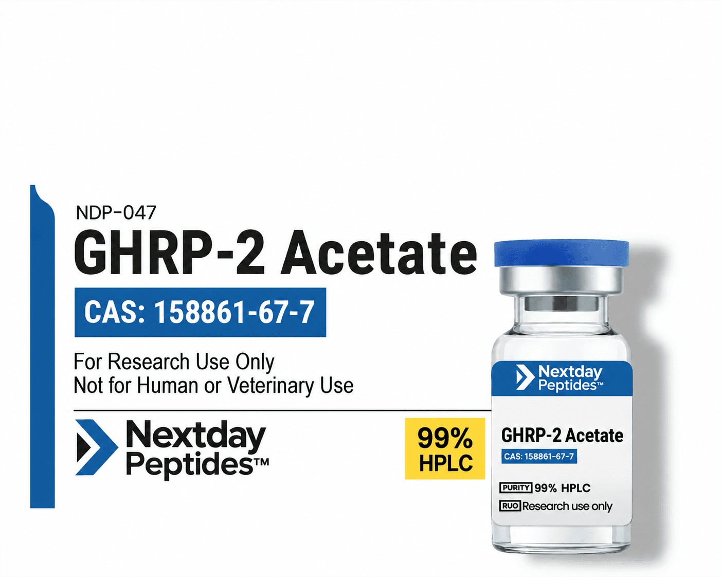 GHRP-2 Research Peptide — Nextday Peptides GHRP-2 Research Peptide research peptide — ≥99% HPLC purity — Nextday Peptides, research use only