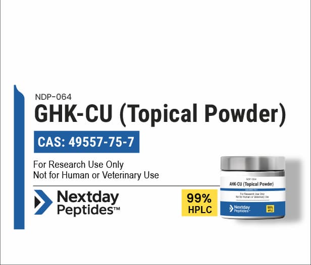 GHK-CU (Topical Powder) — Nextday Peptides GHK-CU (Topical Powder) research peptide — ≥99% HPLC purity — Nextday Peptides, research use only
