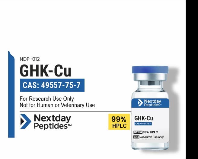 GHK-Cu — Nextday Peptides GHK-Cu research peptide — ≥99% HPLC purity — Nextday Peptides, research use only