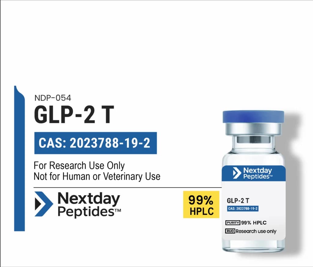 Tirzepatide (GLP2 Tirz) — Nextday Peptides Tirzepatide (GLP2 Tirz) research peptide vial — ≥99% HPLC purity — Nextday Peptides, research use only