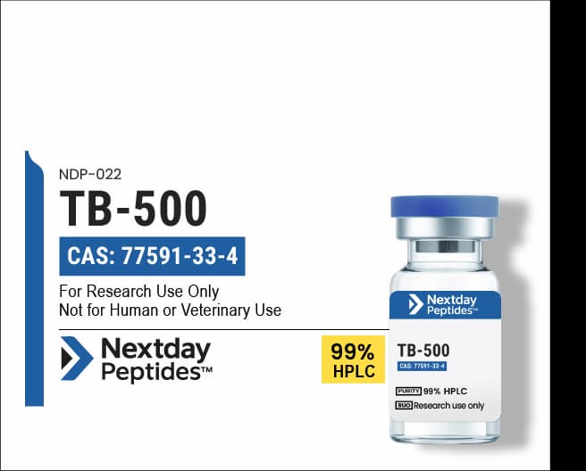 TB-500 — Nextday Peptides TB-500 research peptide — ≥99% HPLC purity — Nextday Peptides, research use only