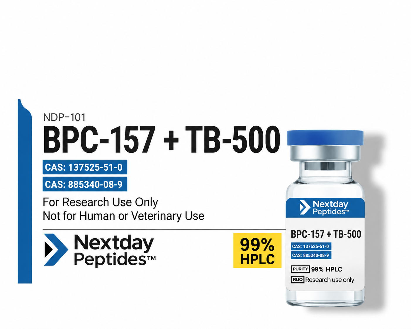TB-500 BPC-157 Blend — Nextday Peptides TB-500 BPC-157 Blend research material — Nextday Peptides, laboratory research use only