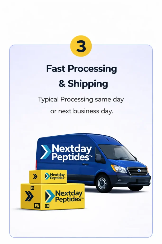 Nextday Peptides step 3 fast shipping same day processing next day delivery peptides