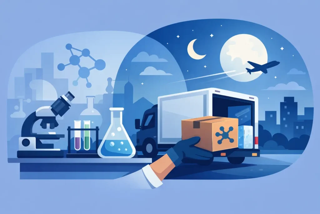Overnight Lab Compound Delivery That Holds Up