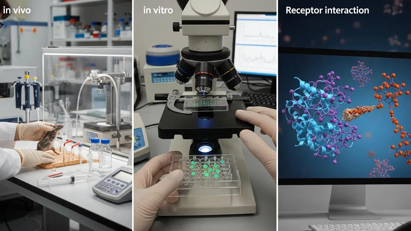 Active research scenes showcasing applications of semaglutide peptides in metabolic disorder studies