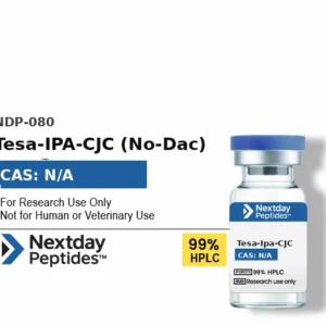Tesa-IPA-CJC No-Dac 12mg growth hormone secretagogue research blend vial — Tesamorelin 6mg, CJC-1295 No-DAC 3mg, Ipamorelin 3mg, ≥99% HPLC purity, Nextday Peptides